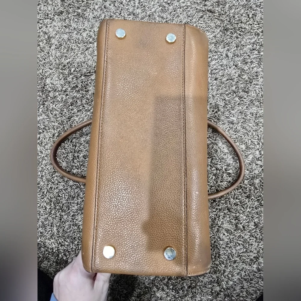Michael Kors Bond Large Leather Satchel /Clutch in Acorn